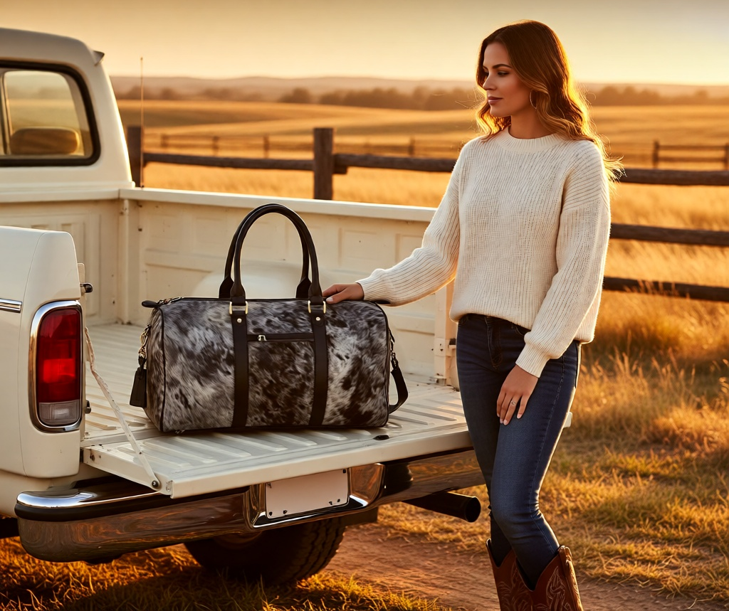 High Plains Hair-On-Hide Travel Duffle Bag