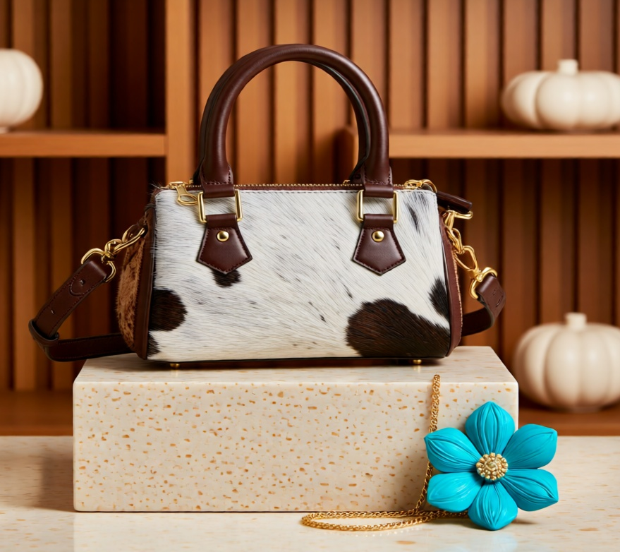 Spotted Sweetheart Mini Cowhide Satchel Bag
