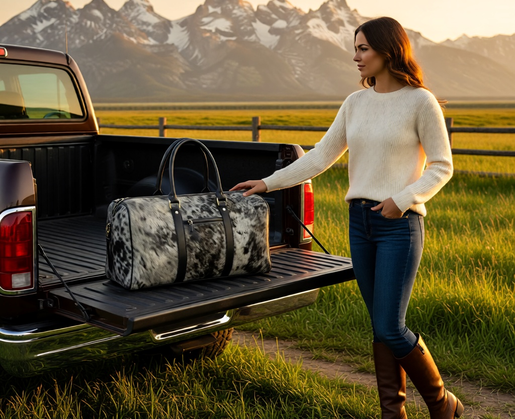 High Plains Hair-On-Hide Travel Duffle Bag