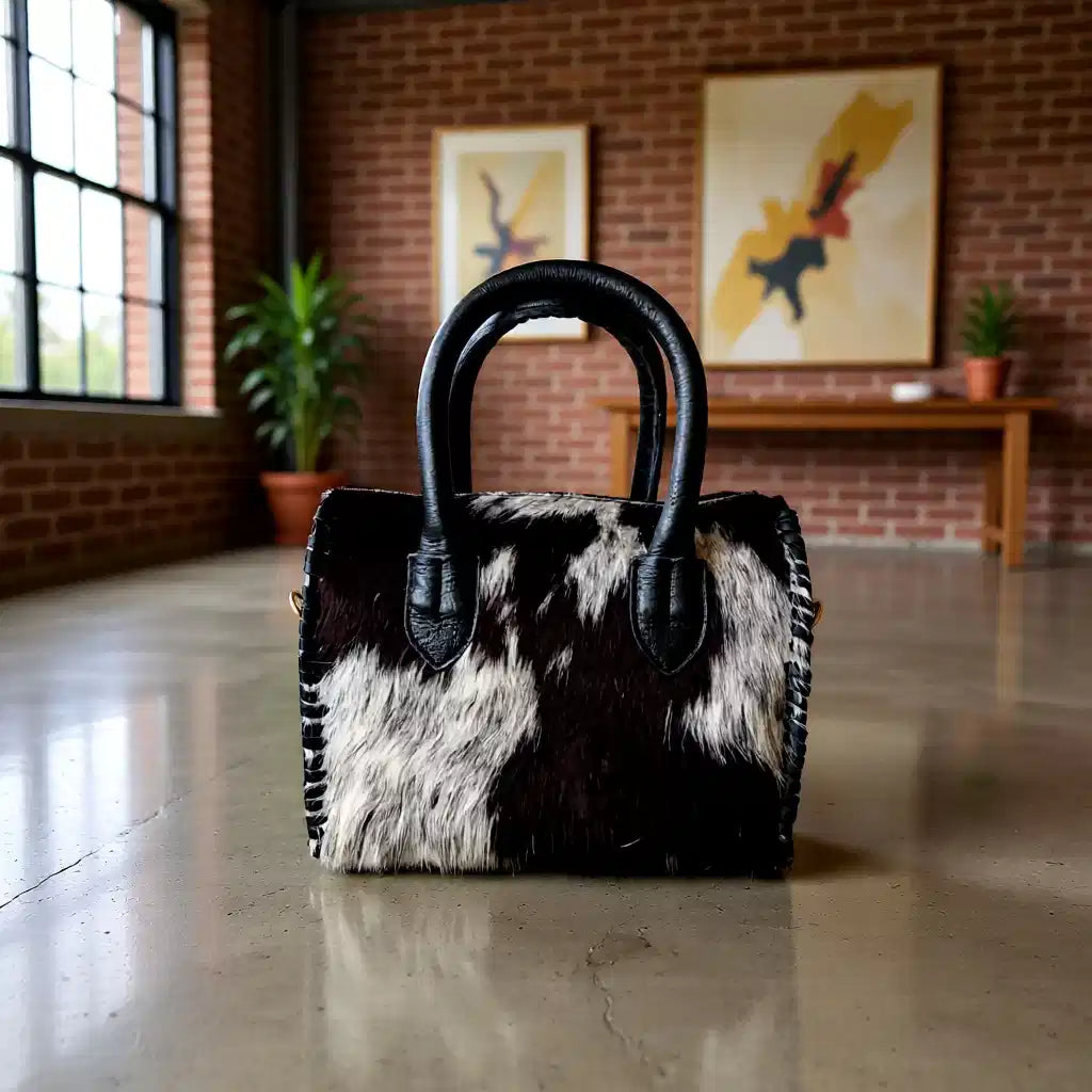Black Tie Ranch Hair-on-Hide Speedy Collection Women's Handbag