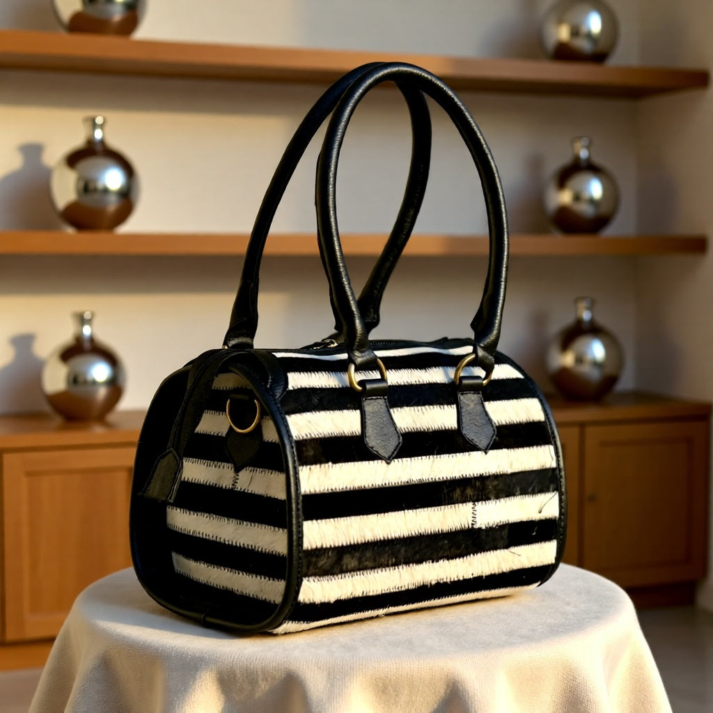 Tuxedo Trails Hair-On-Hide Medium Speedy Bag