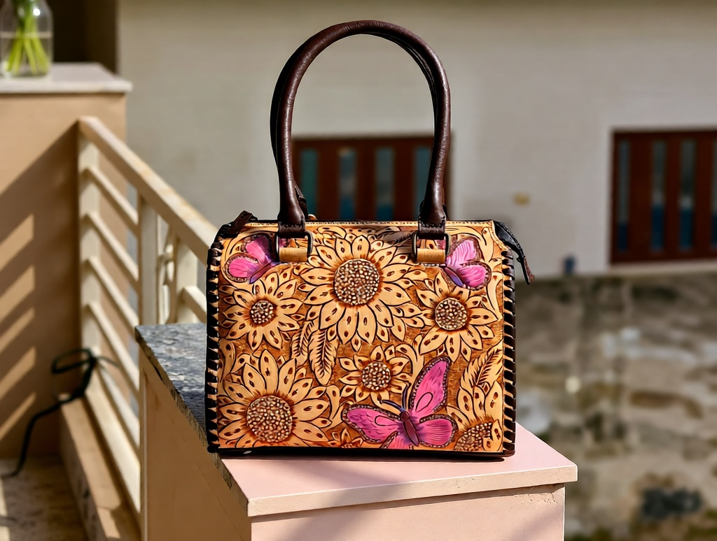 Blushing Butterfly Tooled Speedy Bag