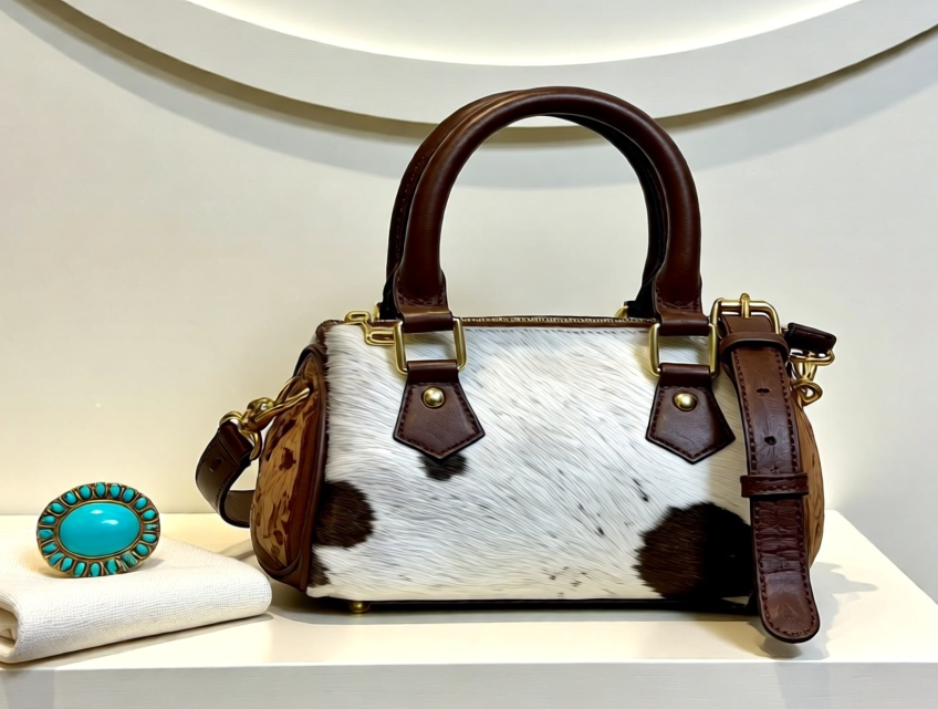 Spotted Sweetheart Mini Cowhide Satchel Bag