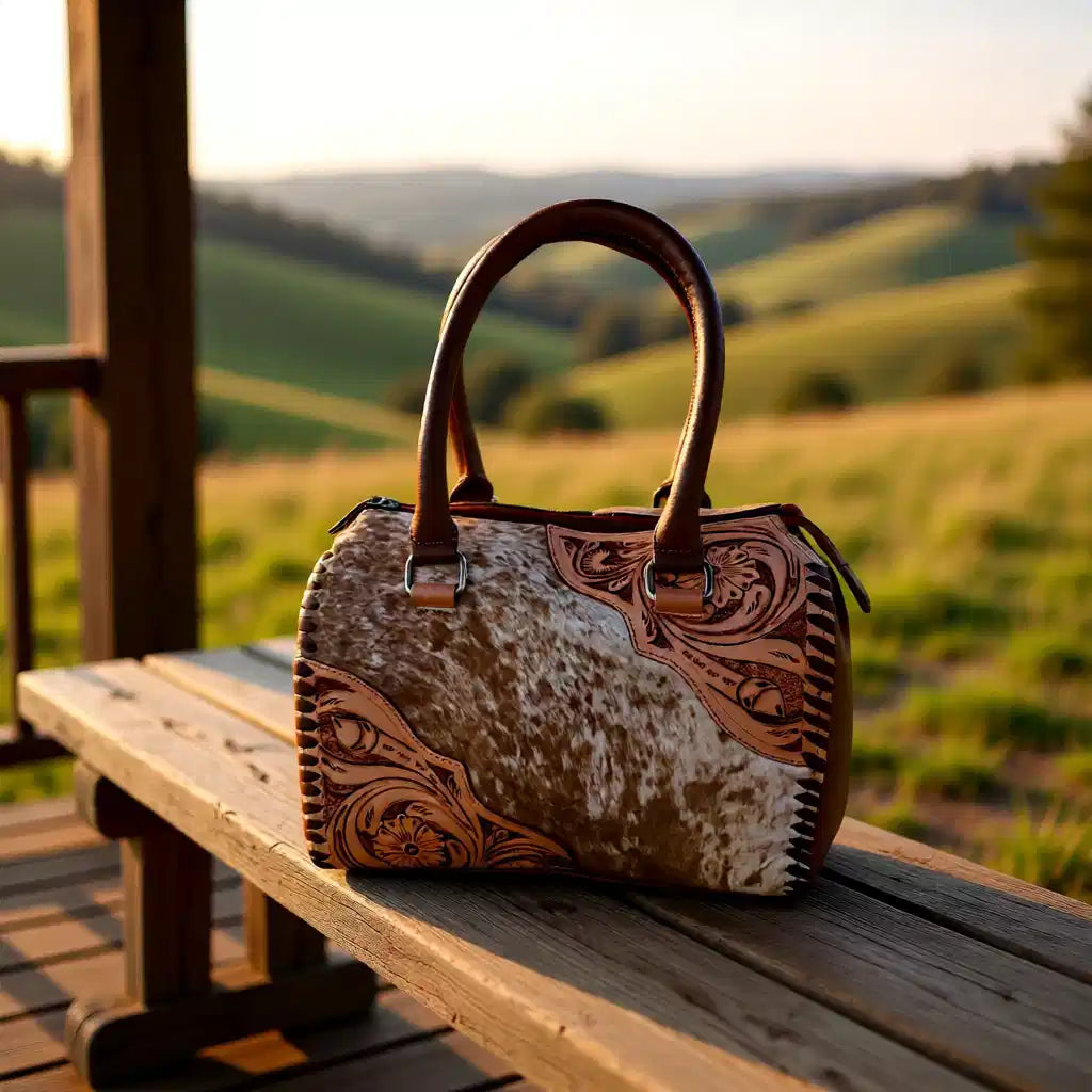 Ranch House Hide Speedy – Genuine Leather Hair-on-Hide Western Handbag