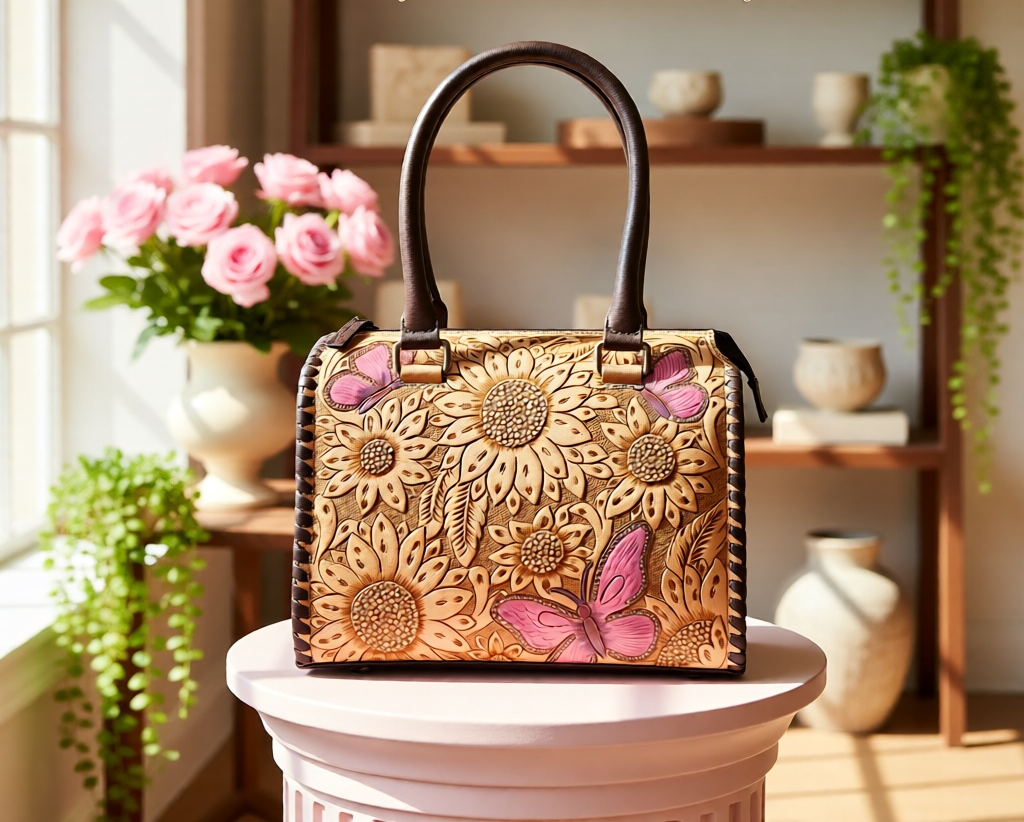 Blushing Butterfly Tooled Speedy Bag
