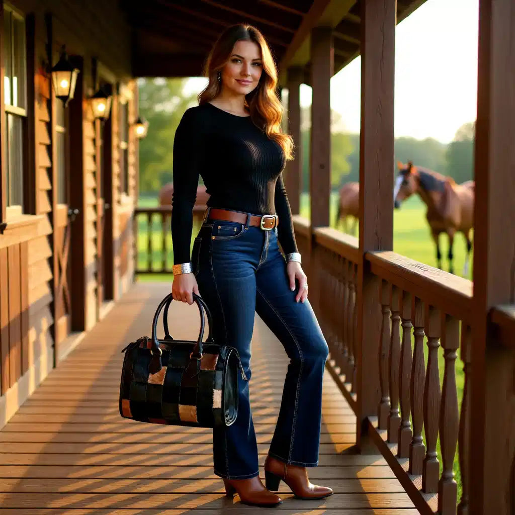Saddle Mosaic Hair-On-Hide Medium Speedy  Women's Handbag