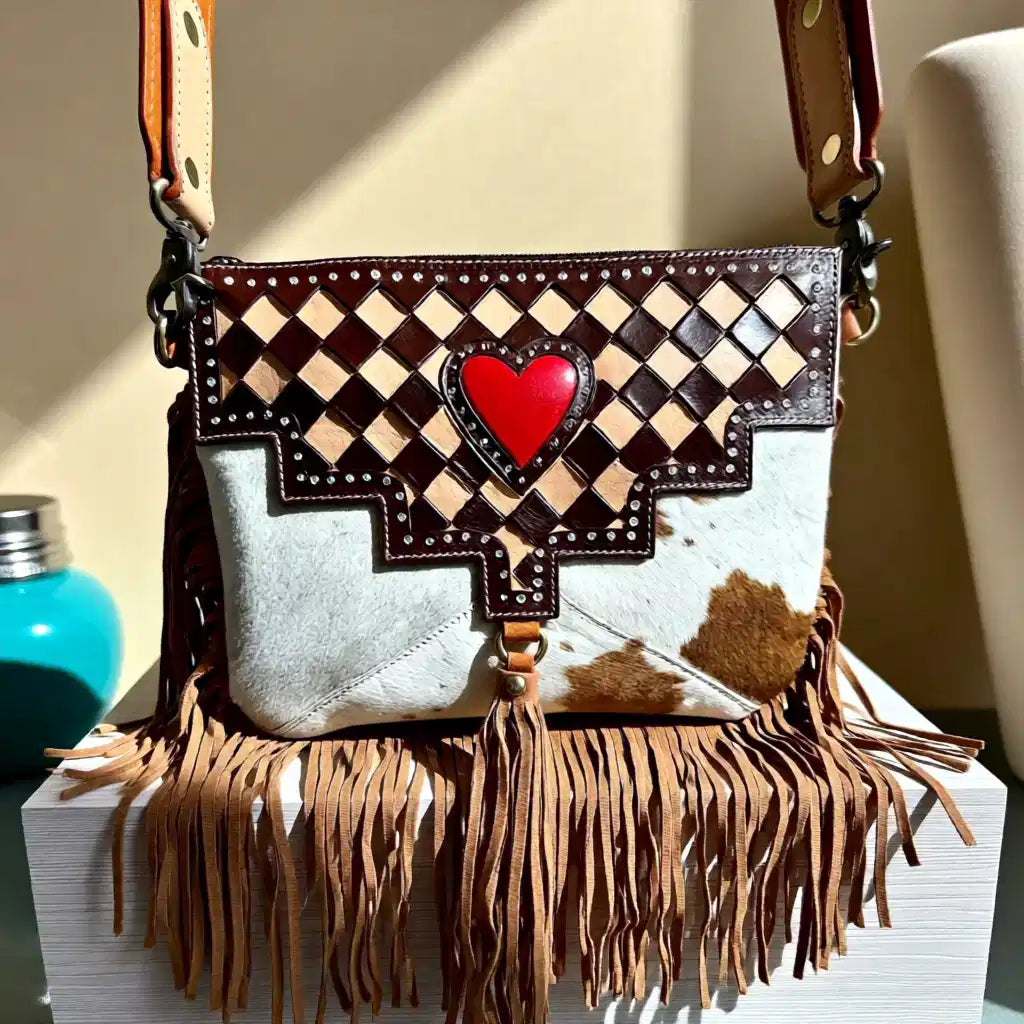 Heartbreaker Fringe Crossbody Bag – Leather & Hair-on-Hide