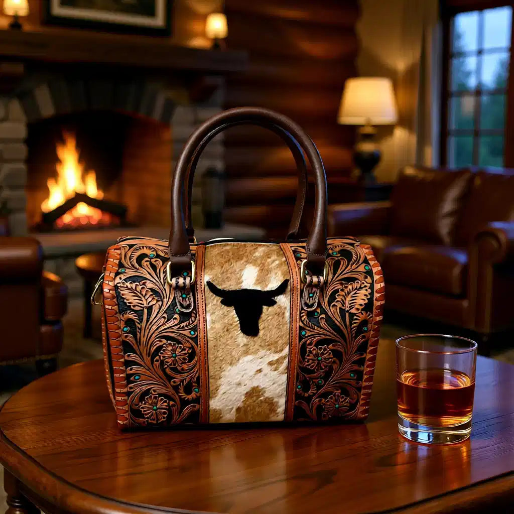 Blackhorn Belle Speedy – Genuine Leather Hair-on-Hide Western Handbag