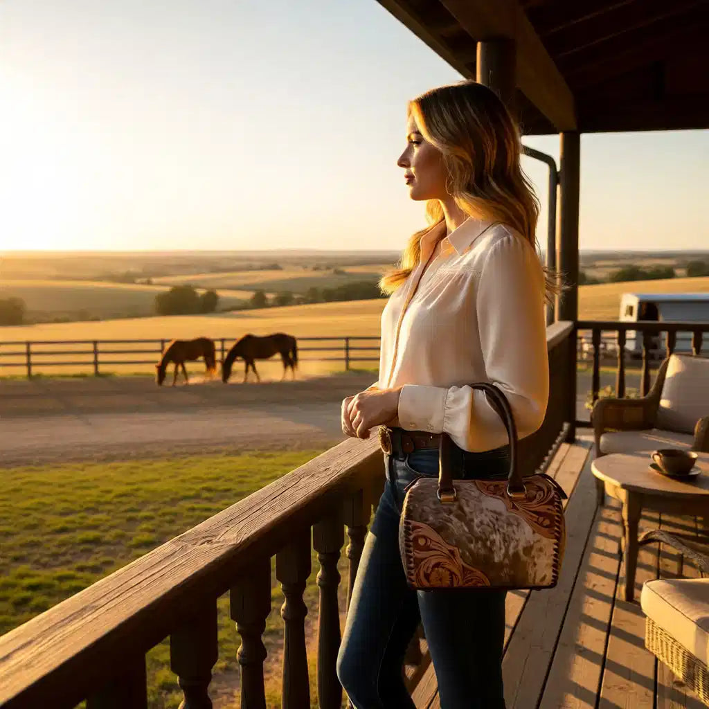 Ranch House Hide Speedy – Genuine Leather Hair-on-Hide Western Handbag
