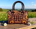 Sun-Kissed Darling Speedy – Genuine Leather Tooled Western Sunflower Handbag