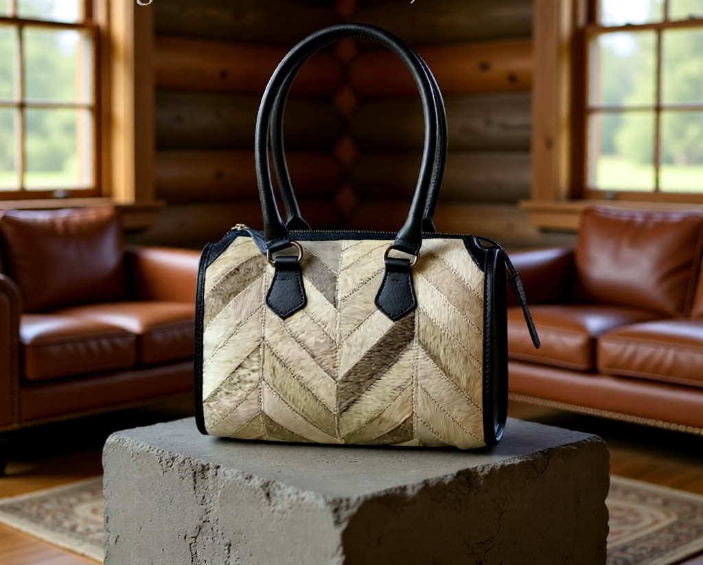 Silver Sage Hair-On-Hide Medium Speedy Bag