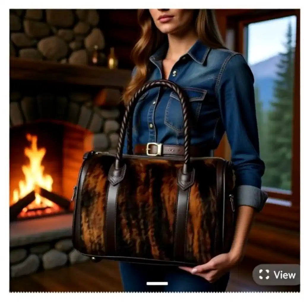 Whiskey Ridge Brindle Hair-On-Hide Speedy Women's Handbag