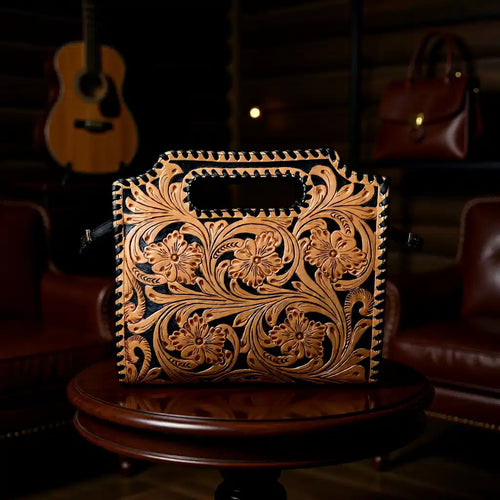 After Midnight Genuine Leather Tooled Clutch Crossbody Bag