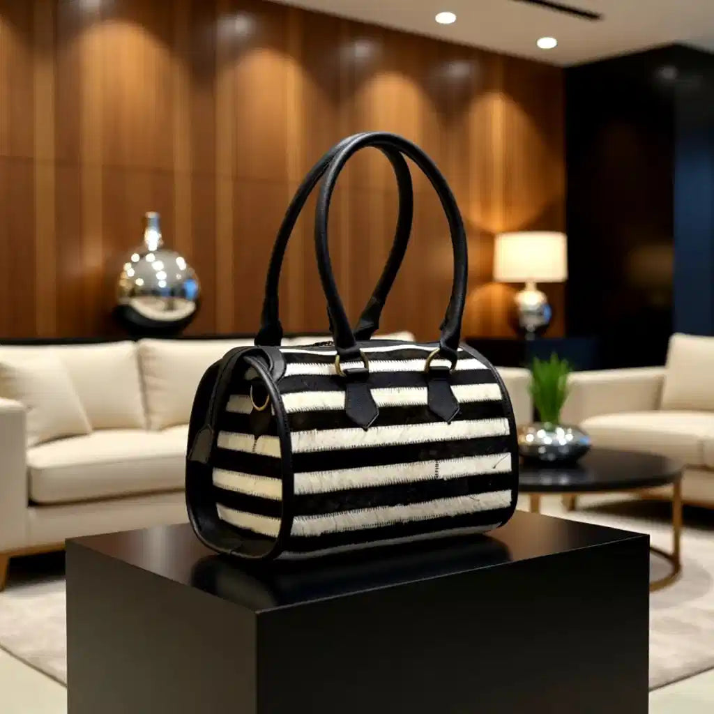 Tuxedo Trails Hair-On-Hide Medium Speedy Bag